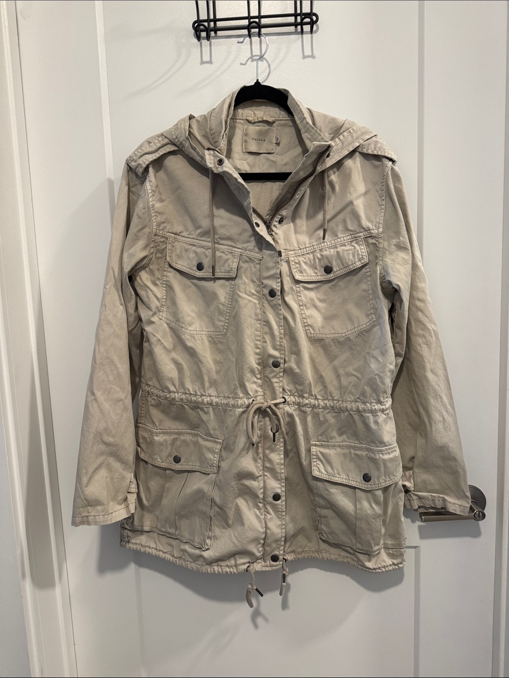 Talia Utility Hooded Jacket - Beige size L